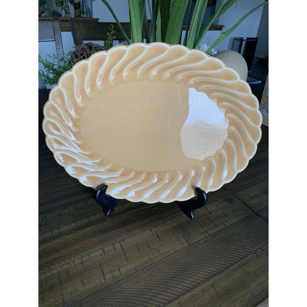 Vintage Franciscan Ware Or Metlox Poppy Trail Peach Coral Platter Scalloped 14"